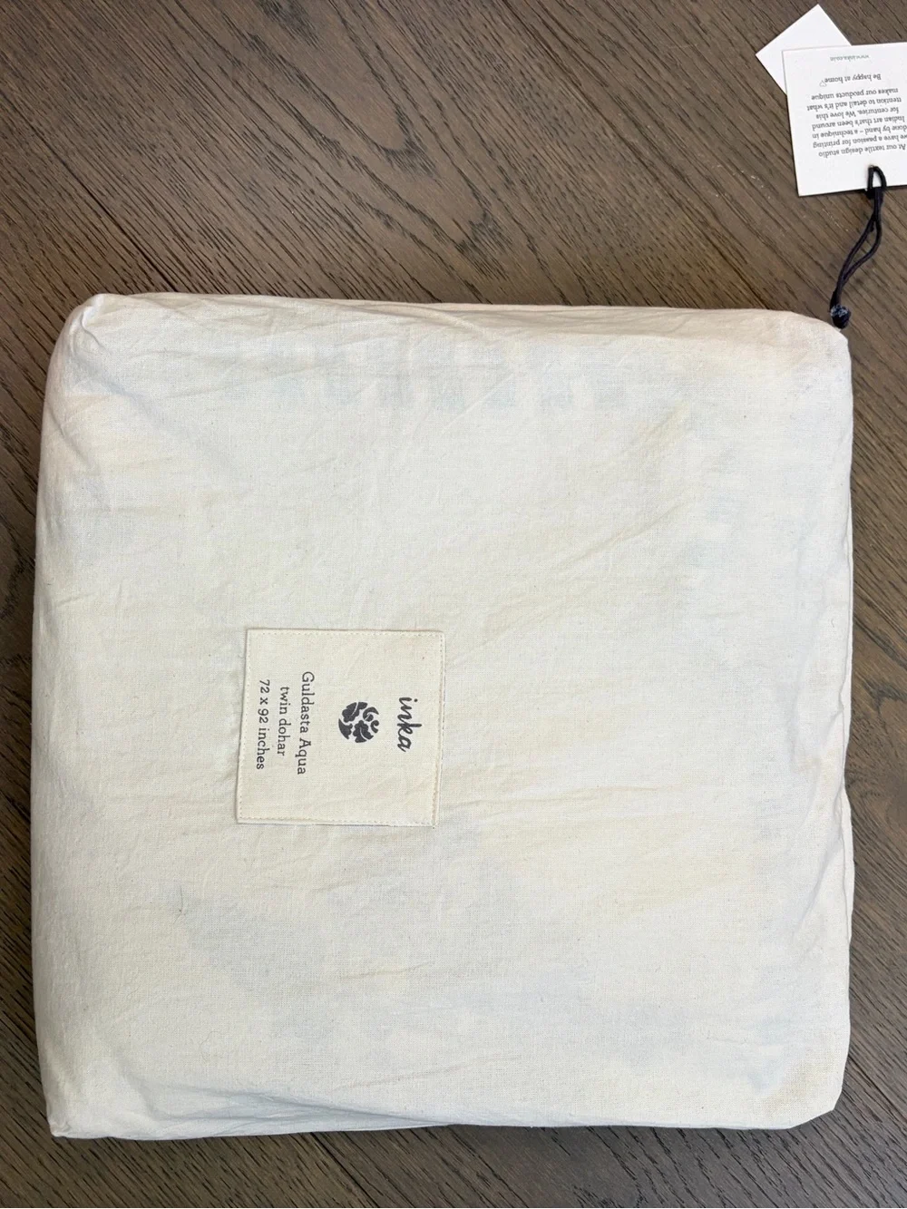NIP Inka Guldasta Aqua Twin Dohar Handcrafted 100% Cotton Reversible Blanket